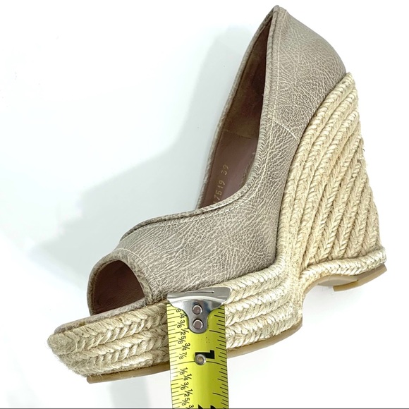 Pura Lopez Metallic Leather Open Toe Espadrille Platform Wedge size 39 - Picture 10 of 10